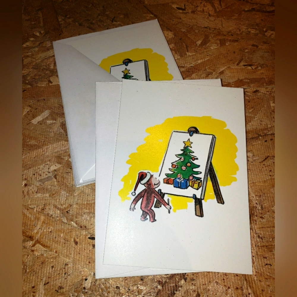 VINTAGE Lot of 13 COURIOUS GEORGE Monkey Christmas Cards